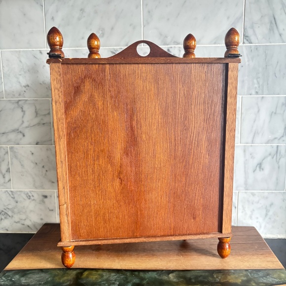 Vintage 11.75” Wood and Glass Curio Display Cabinet - Table Top or Wall Hanging - Picture 8 of 10